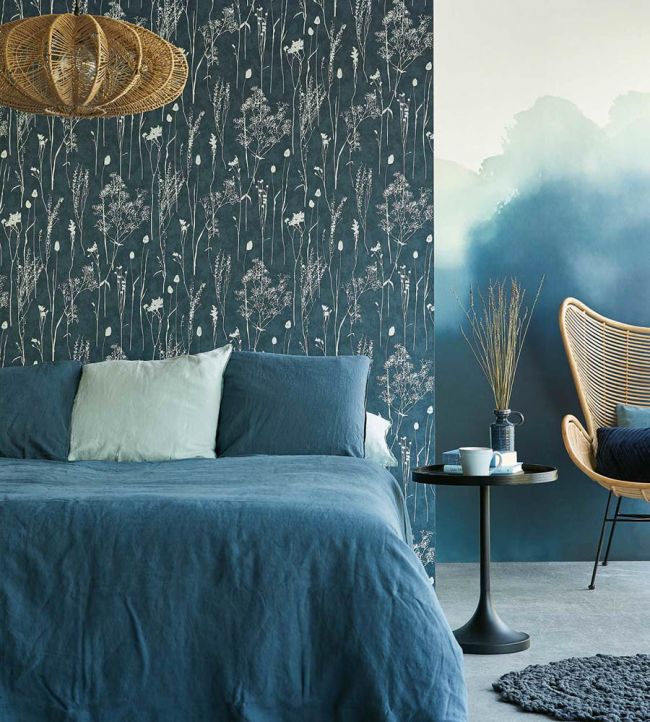 Delicate Botanicals Room Wallpaper - Blue