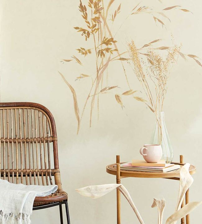 Botanical Watercolour Room Wallpaper - Cream