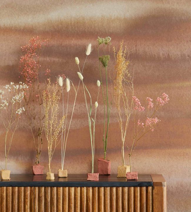 Organic Watercolour Room Wallpaper - Pink