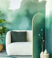 Free Form Watercolour Room Wallpaper - Green