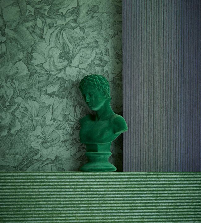 Floral Illustration Room Wallpaper 2 - Green