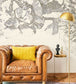 Etched Floral Room Wallpaper - Gray
