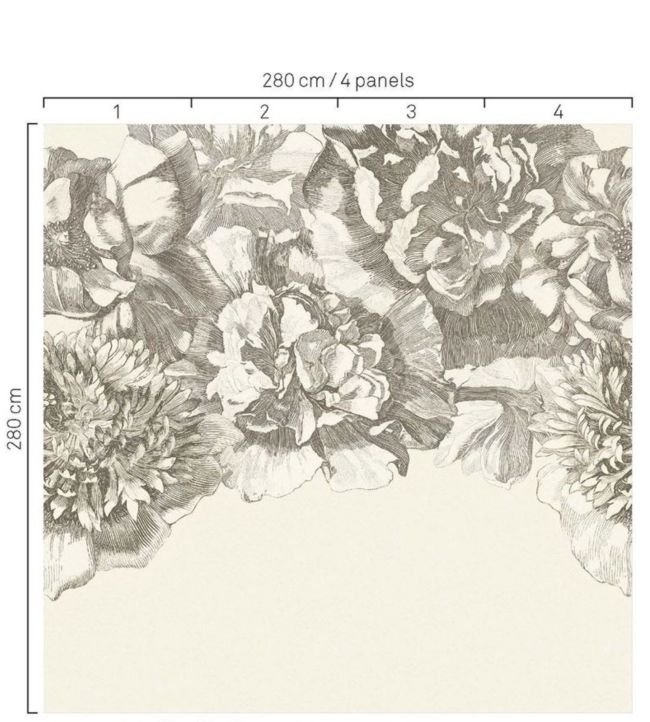 Etched Floral Room Wallpaper 2 - Gray