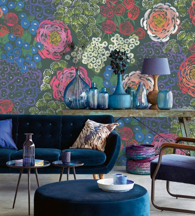 In Bloom Room Wallpaper - Blue