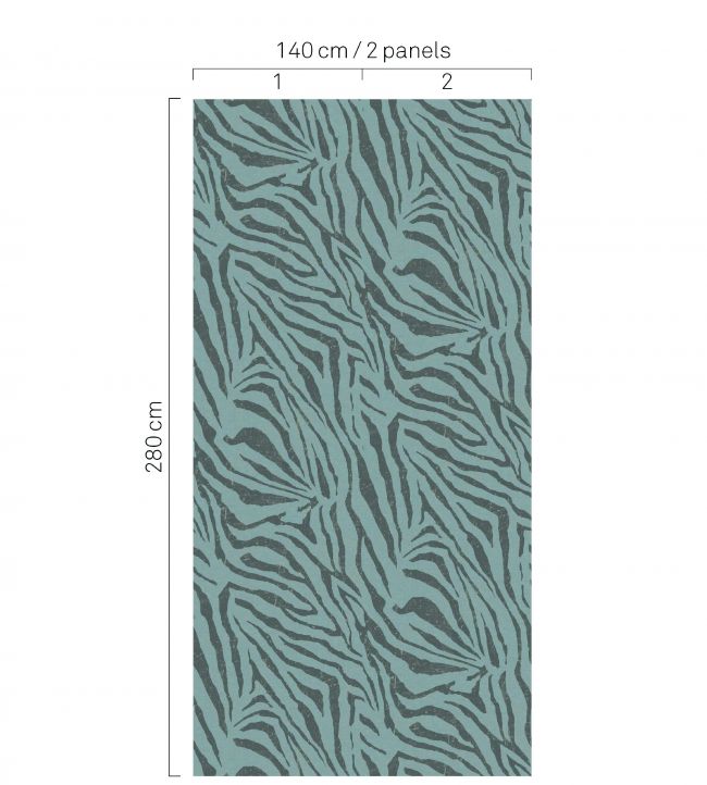 Zebra Room Wallpaper - Teal