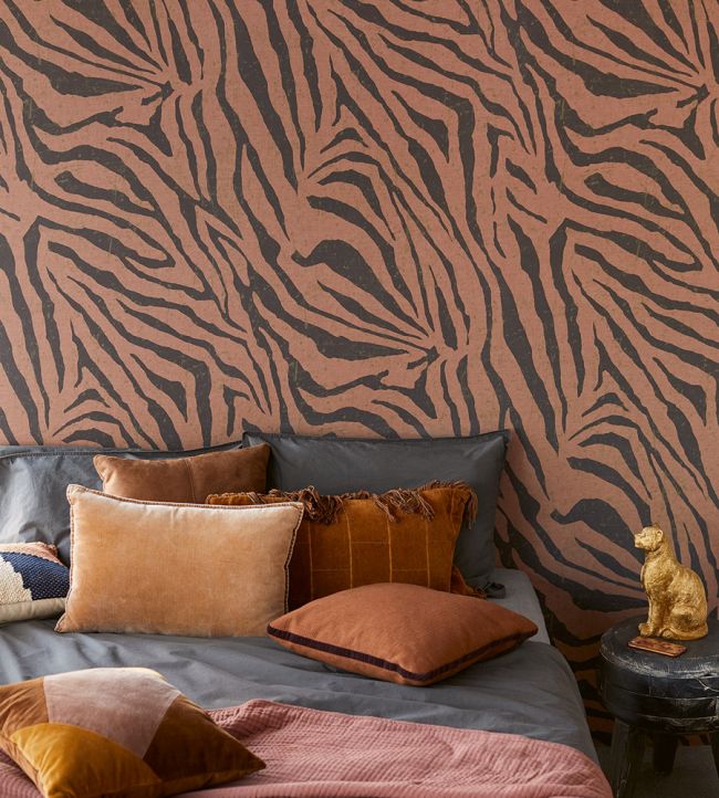 Zebra Room Wallpaper - Brown