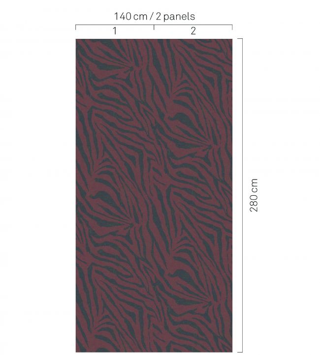 Zebra Room Wallpaper - Red