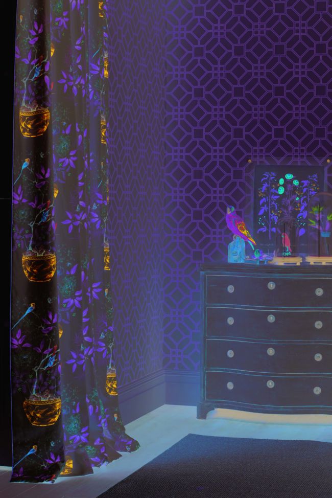 Veranda Trellis Room Wallpaper - Blue