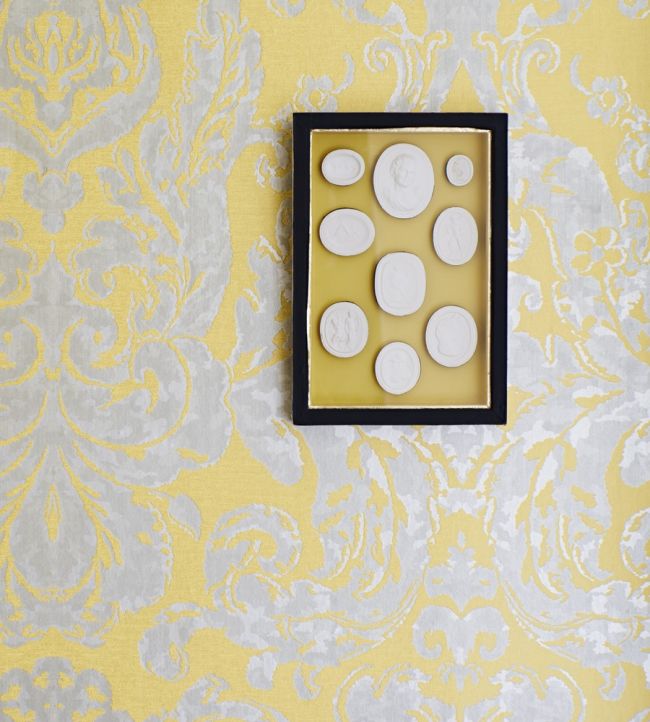 Brocatello Wallpaper - Yellow - Zoffany