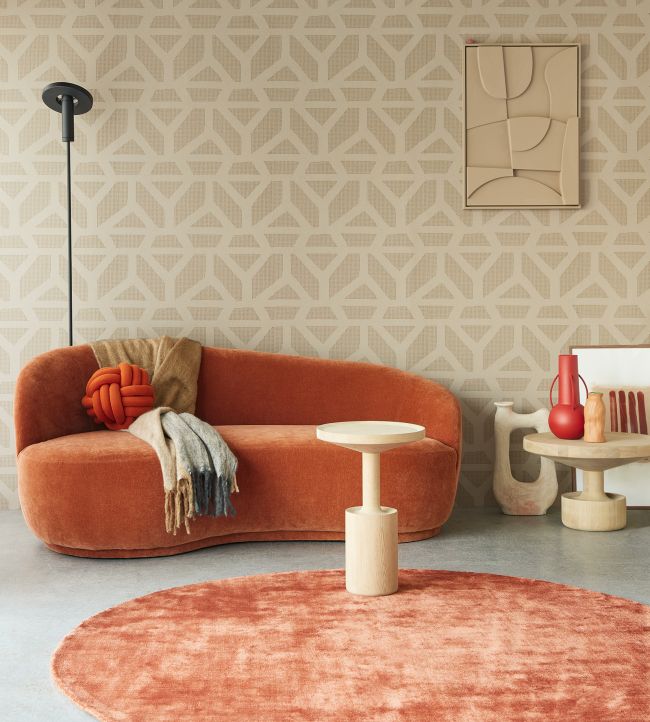 Irregular Geometry Room Wallpaper - Cream