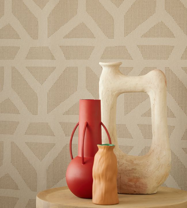 Irregular Geometry Room Wallpaper 3 - Cream