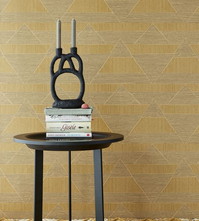 Striped Peaks Room Wallpaper - Sand