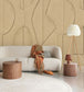 Abstract Layers Room Wallpaper - Sand