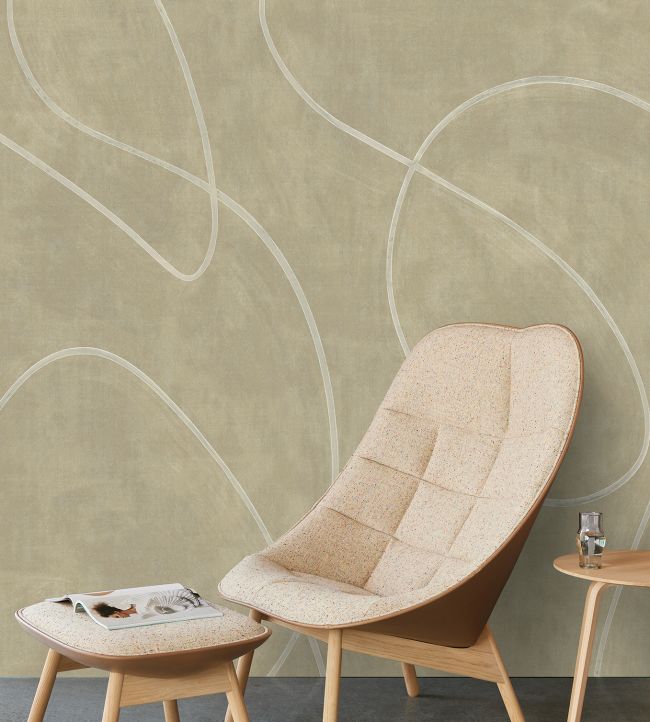 Organic Movement Room Wallpaper - Cream