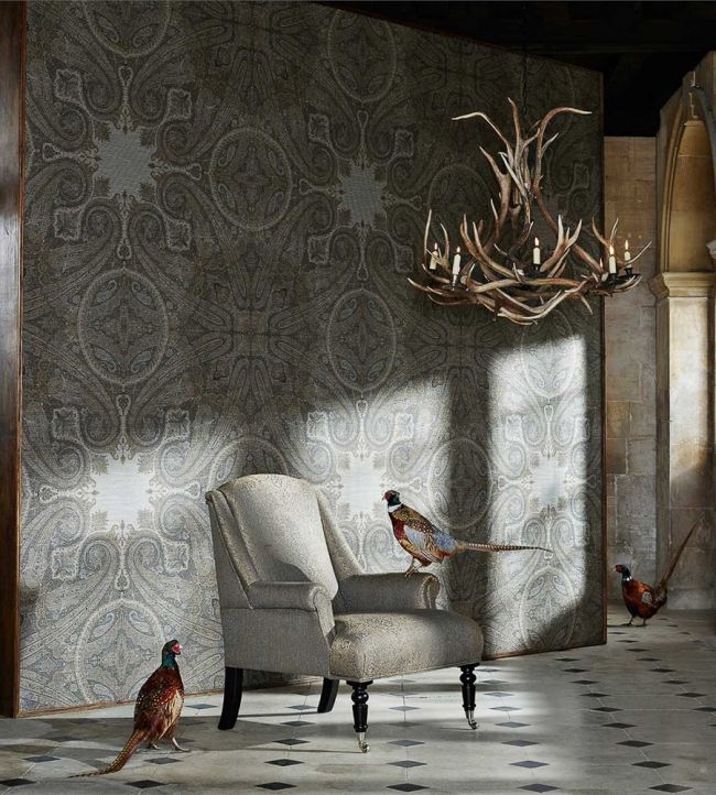 Elswick Paisley Room Wallpaper - Gray