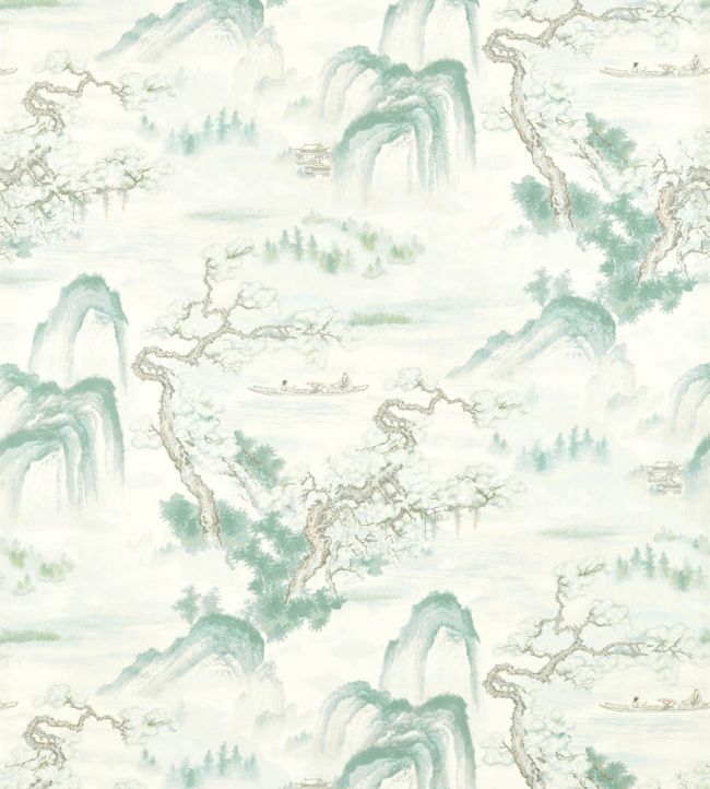 Floating Mountains Wallpaper - Blue - Zoffany