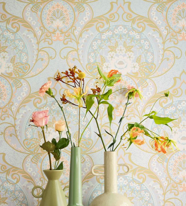 Vintage Floral Room Wallpaper - Cream