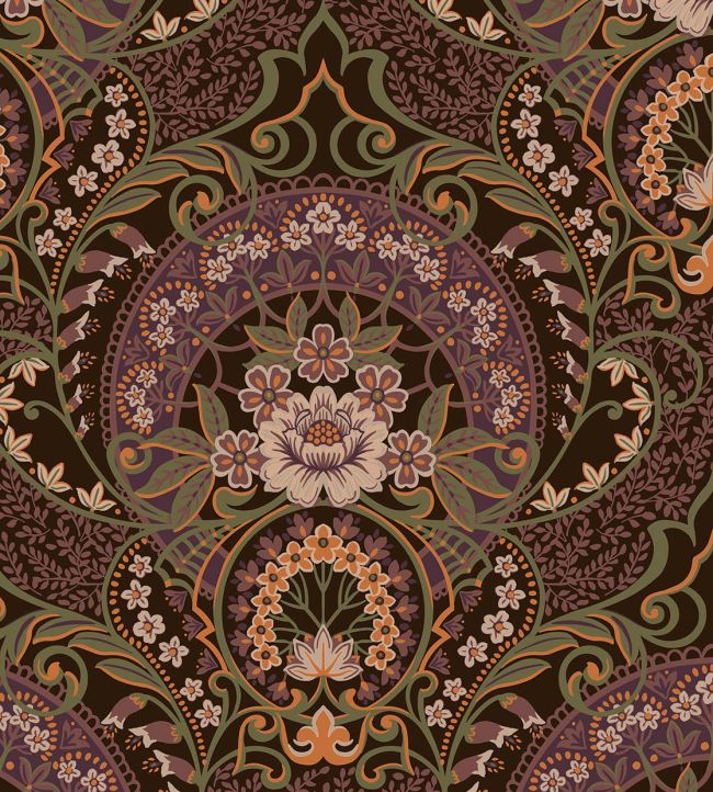 Vintage Floral Wallpaper - Brown