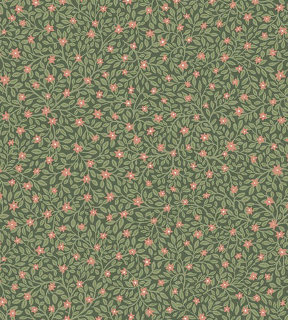 Graphic Flowers Wallpaper - Green