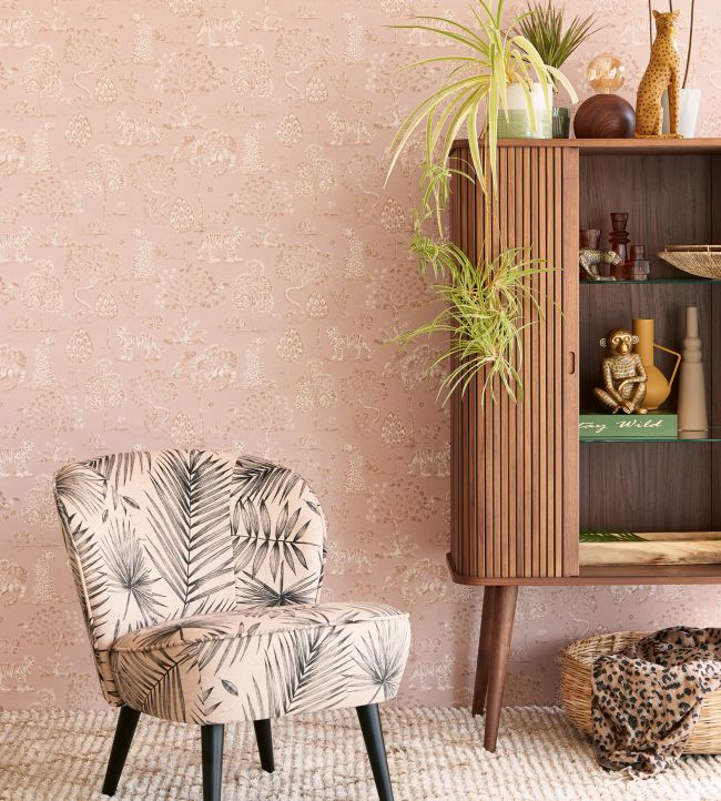 Woodland Room Wallpaper - Pink