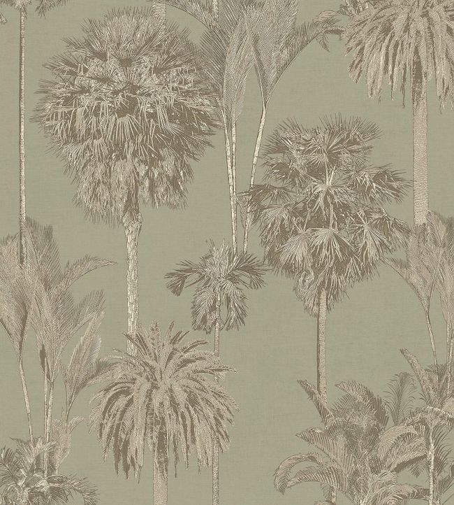 Tropical Oasis Wallpaper - Gray 