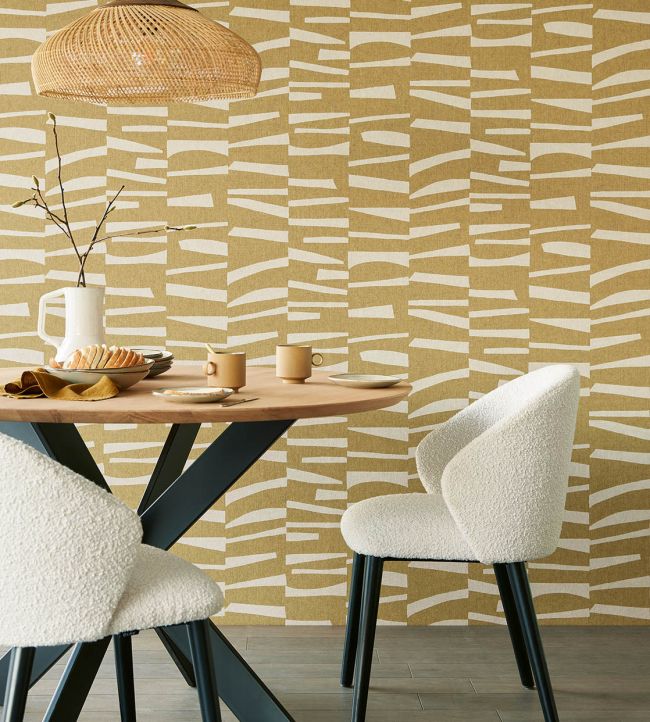 Organic Stack Room Wallpaper - Sand 
