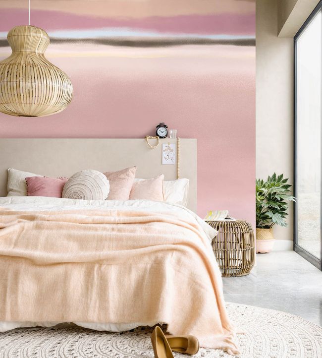 Dusky Horizon Room Wallpaper - Pink