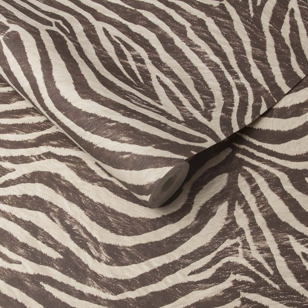 Zebra Brown and Beige Wallpaper - Brown