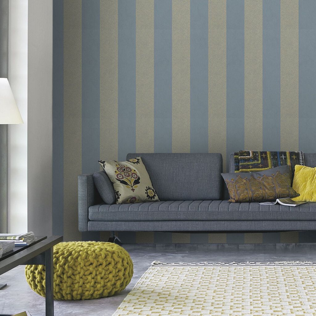 Artisan Stripe Room Wallpaper - Blue