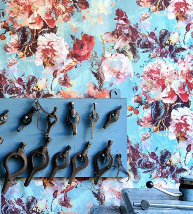 Flamboyant Room Wallpaper - Blue