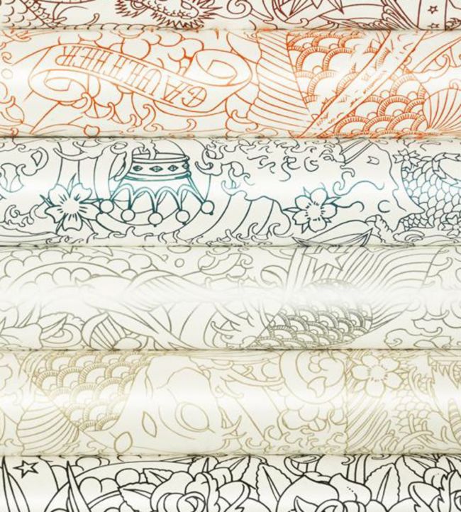 Horimono Room Wallpaper - Multicolor