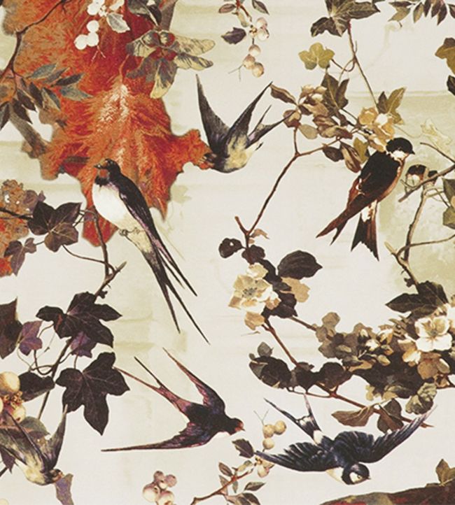 Hirondelles Wallpaper - Pink