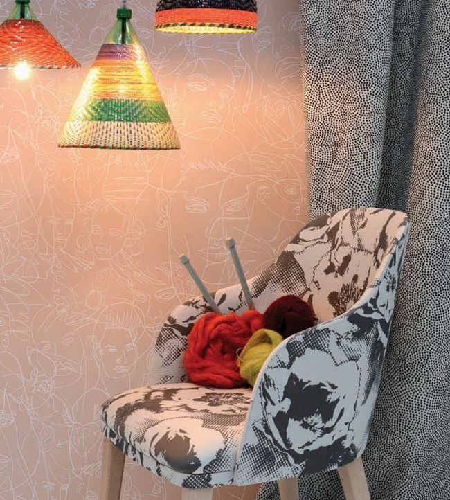 Gouache Room Wallpaper - Pink