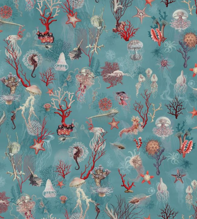 Corail Wallpaper - Teal 