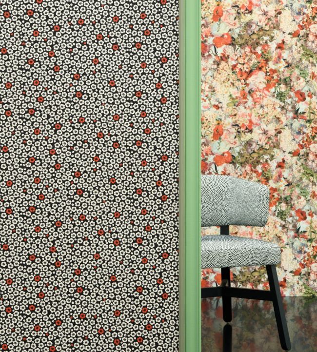 Coquelicot Room Wallpaper - Black
