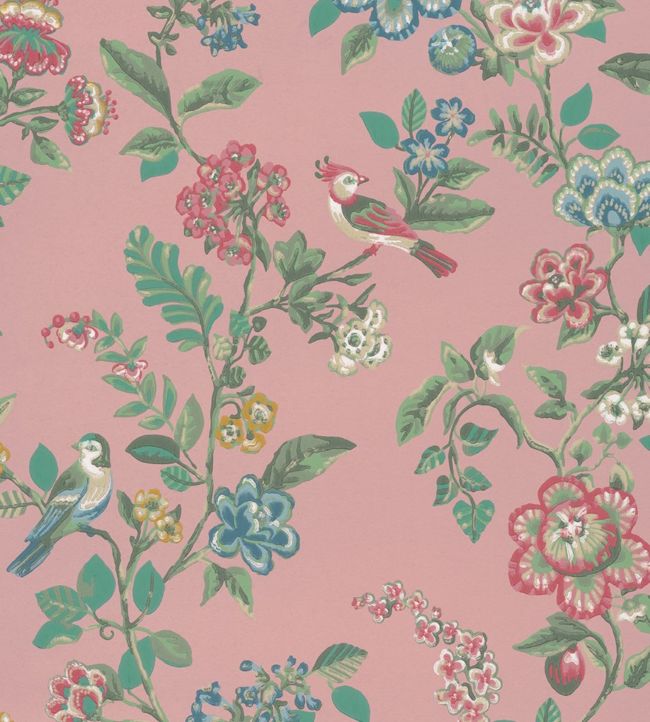 Botanical Print Wallpaper - Pink