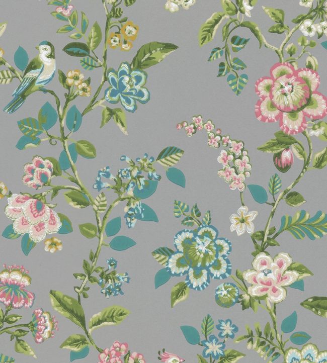 Botanical Print Wallpaper - Gray