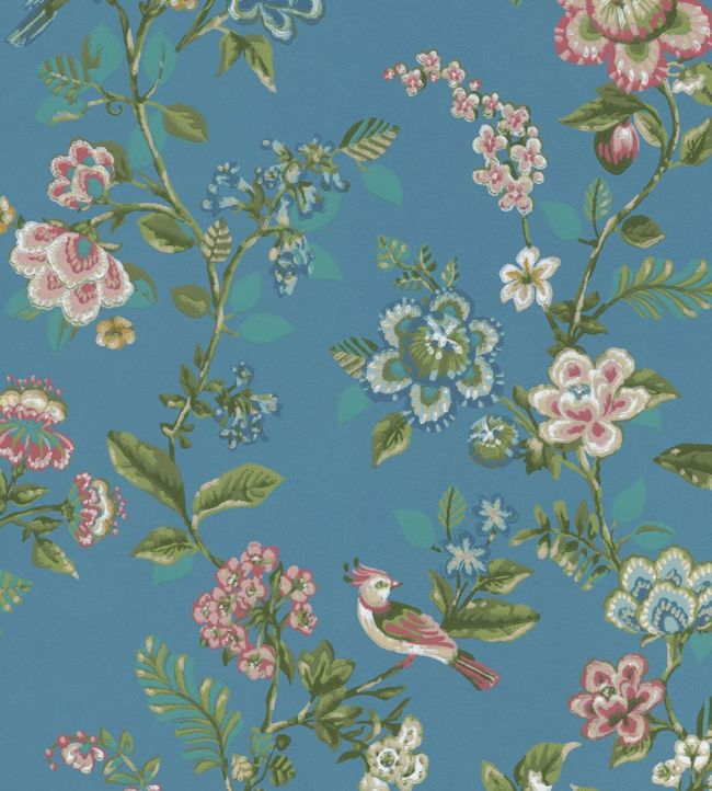 Botanical Print Wallpaper - Blue