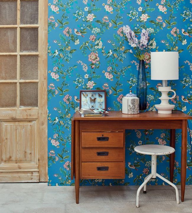 Botanical Print Room Wallpaper - Blue