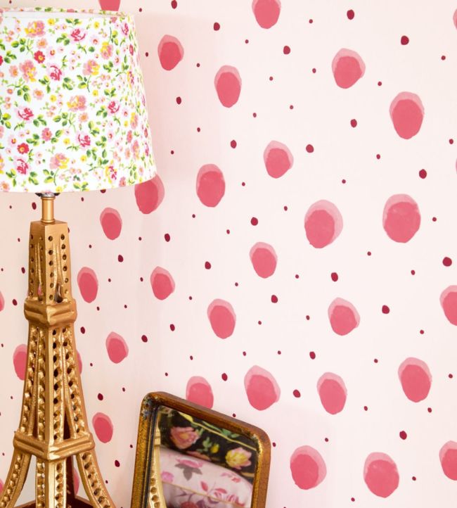 Spots Room Wallpaper - Pink