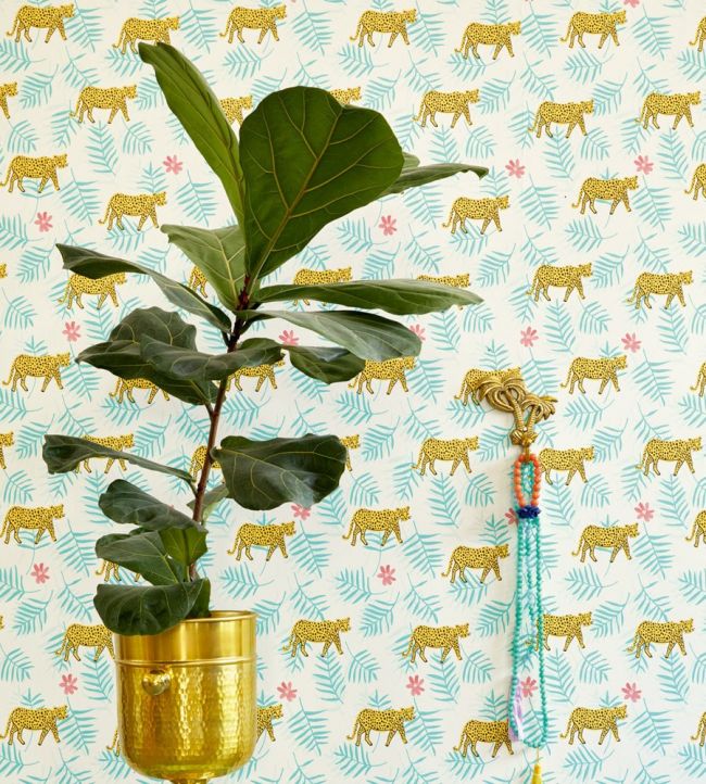 Jungle Morning Room Wallpaper - Teal