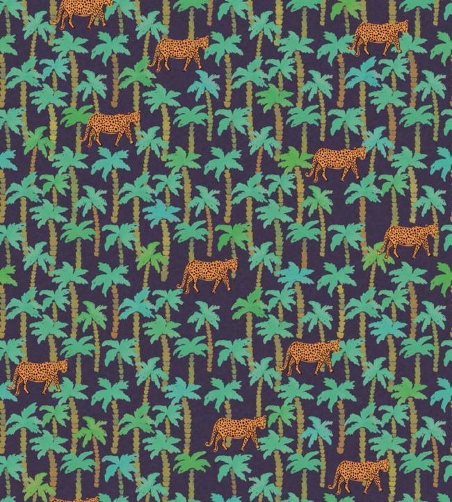 Jungle Palm Wallpaper - Blue