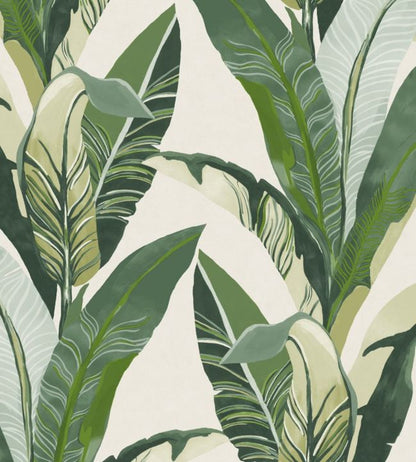 Tropical Leaves Wallpaper - Green 