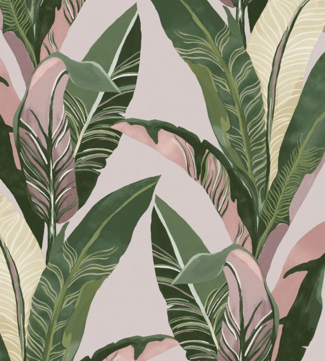 Tropical Leaves Wallpaper - Cream 