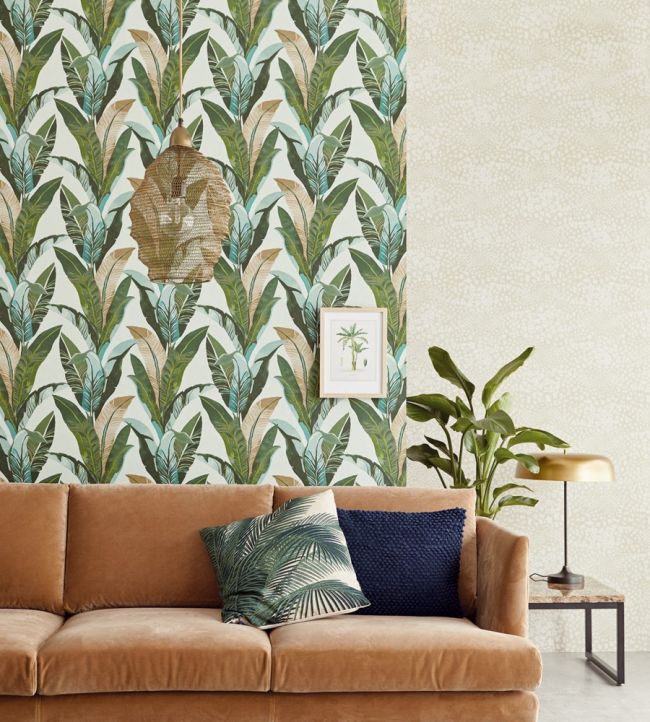Tropical Leaves Room Wallpaper - Teal