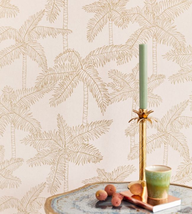Palm Trees Room Wallpaper - Pink