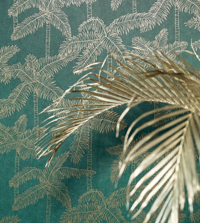 Palm Trees Room Wallpaper - Teal