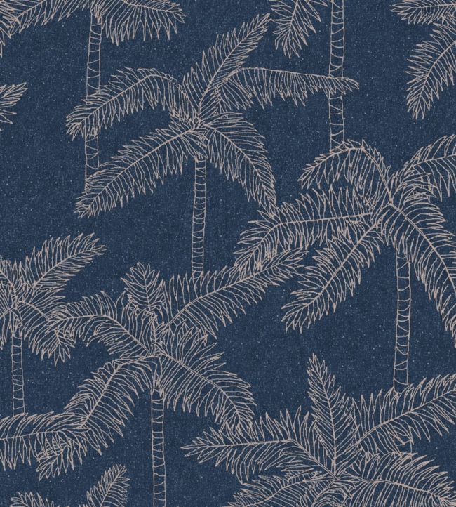 Palm Trees Wallpaper - Blue 
