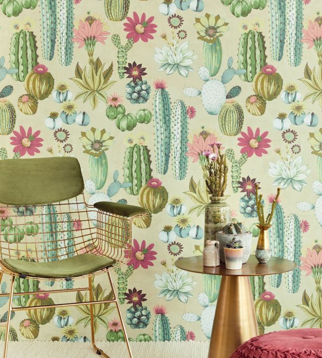 Cacti Room Wallpaper - Green