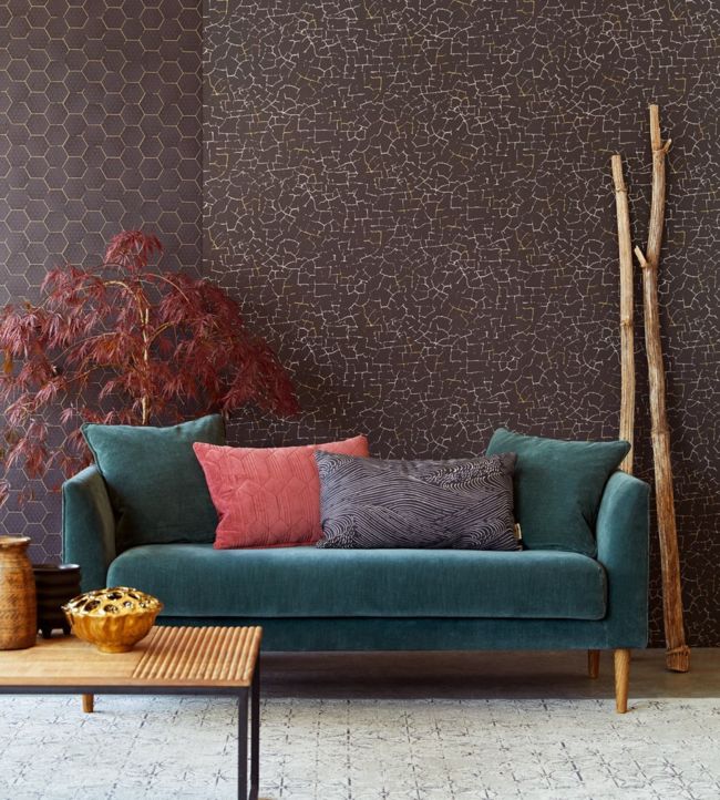 Crackle Room Wallpaper - Brown 